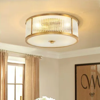 Északi LED-es Mennyezeti lámpa, Luxus Vintage Üveg, Réz luminarias para teto Nappali, Hálószoba Mennyezeti Világítás WF