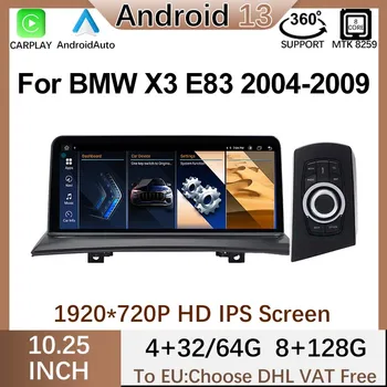 MT8259 8G+128G 8 Core Android13 Bmw X3 E83 GPS Navigációs Videó Lejátszó, Központi Multimédia Rádió Sztereó Carplay Képernyő WIFI