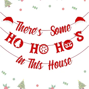 Vicces Karácsonyi Díszek, újévi Party Kellékek, van Egy kis Ho Ho Ebben a Házban Banner a Karácsony Téli szünet