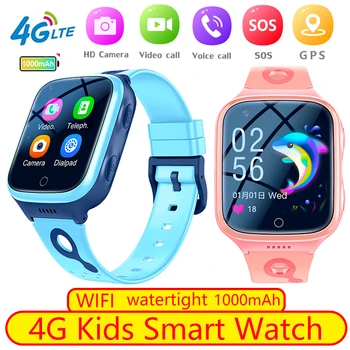 4G Gyerekek Intelligens Karóra K9 Kamera SOS GPS WIFI videohívás Vízálló Monitor Tracker Helyen LBS Baba Gyermekek Smartwatch 1000MAH