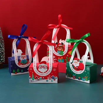 Karácsonyi Szalag Carry-on Doboz Party & Esemény Ajándék Cookie-kat, Cukorka, Keksz, Csokoládé Csomagolásán a Gyermek Új Év