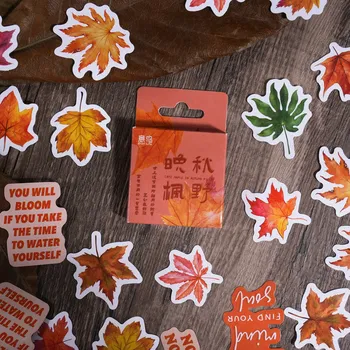 46 Db Őszi Őszi levelek Matricák Juhar Levelek Matrica Gyerekeknek Kártyák Scrapbooking Ajándék ThanksgivingTheme Party Kellékek