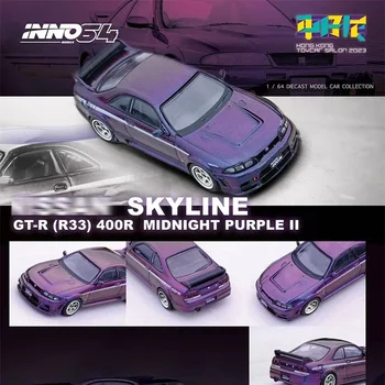 INNO 1:64 SKYLINE GTR R33 400R Hong Kong Toycar Szalon 2023 Fröccsöntött Dioráma Autó Modell Gyűjtemény Carros Játékok