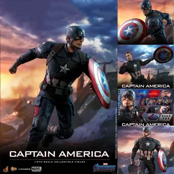 Raktáron Valódi HotToys MMS536 Amerika Kapitány Bosszúállók 4 Végjáték Marvel-figurát 31CM Gyűjthető Modell Szobrocskát Ajándék