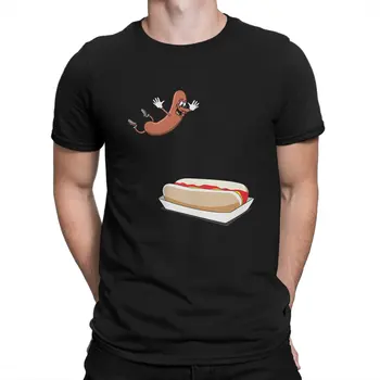 Hot-Dog Búvárkodás Egy Hotdog Zsemle Pólók Férfi Kolbász Fél Rajzfilm Fantasztikus 100% - Os Pamut Póló O Nyakú Rövid Ujjú