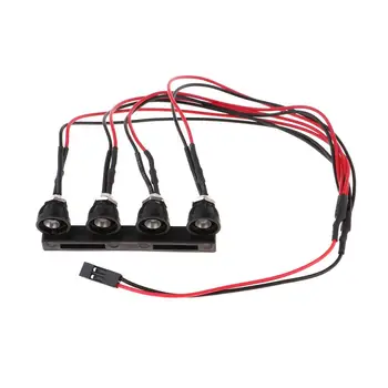 Vörös Fényszórók 4 LED-es Fény Szett Alap WPL C14 C24 Modell-RC Autó Teherautó Alkatrész & Accs DIY Játékok