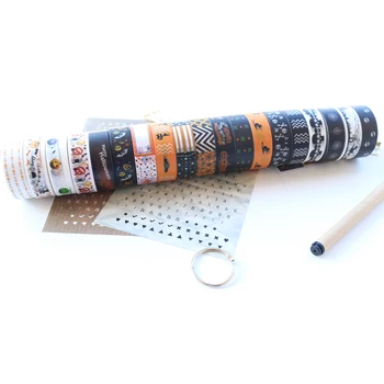 Domikee klasszikus rajzfilm Halloween sorozat iskolai tanuló dekoratív washi tape írószer,finom papír, szalag, kézzel készített,15mm*10m