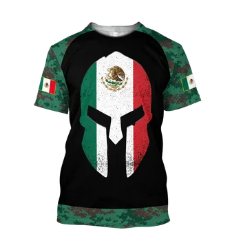 MEXIKÓ Nyári Férfi T-Shirt-Mexikói Nemzeti Jelkép, Zászló Nyomtatás Divat O Nyakú Pulóver, Felső, Nagy Méretű, Laza Retro Férfi Ruházat