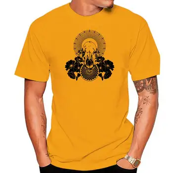 Női KIÉHEZETT Farkas Koponya Virágos Mandala Szent Geometria a Tér Puha Tee férfi póló