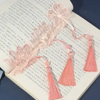 Divat Üres Levél Virág Könyvjelző Retro Kínai Stílusú Fém Olvasás Könyvjelző Gyermekek Könyv Paginator Papíráru