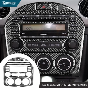Szénszálas vészleállító Gomb CD Panel Matrica Takarja Vágja A Mazda MX-5 Miata 2009-2015 Autó Belső Díszítő Kellékek