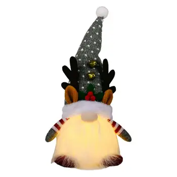 Kivilágított Karácsonyi Gnome Fény Arctalan Törpe Plüss Elemes Skandináv Tomte Barátja Meleg Fehér Fény A Többszintű Tálca