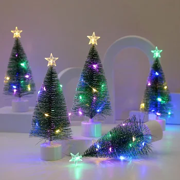 Fényes Mini Karácsonyfa Szép Kis Mesterséges Karácsony Fa Asztal Dekoráció Karácsonyi Otthon Dekoráció