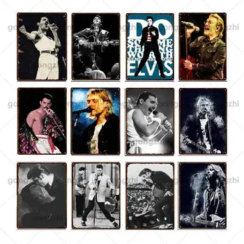 Rock Énekes, A Csillag Fém Adóazonosító Jel Vintage Fém Plakett Filmsztár Retro Plakát Vintage Fém Lemez, Bár A Klub Otthon Kávézó Dekoráció