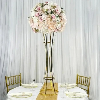 4db Arany Virág Állvány Modern 39 Cm Esküvői Asztal Dísze Esemény Út Vezet Parti Virág Állvány Home Hotel Dekoráció