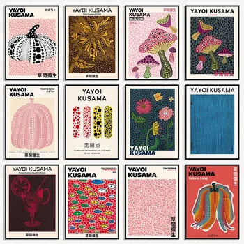 Japán Minimalista Esztétikai Wall Art Yayoi Kusama Absztrakt HD Olaj, Vászon Poszterek, Nyomatok, Otthon Hálószoba Dekoráció, Ajándékok