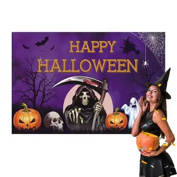 Halloween Zászló Dekoráció Kísértetjárta Ház Fél Banner Boldog Halloween Szülinapi Buli Hátteret, Kísérteties Parti Dekoráció