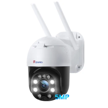 Ctronics 5MP 5X Zoom WiFi IP Kamera Kültéri 1080P Színes éjjellátó Biztonsági Kamera PTZ Térfigyelő KAMERÁK Okos Követés