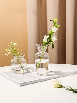 Modern dekoratív váza nappali dekoráció szárított Virágok, üveg díszek, otthon dekoráció hidrokultúrás üveg váza