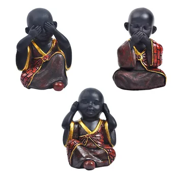 Kreatív Aranyos Kis Buddha-Szobor Zen Gyanta Figura Kellékek Szobor Home Office Iskola Asztal Dekoráció, Dísz
