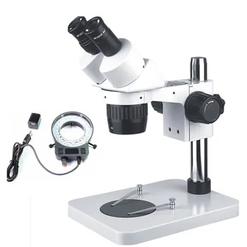 10X/30X Zoom Sztereó Mikroszkóp Binokuláris LED Gyűrű Fény XT-60-B1