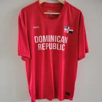 Mitre ProFlow Férfi Dominikai Köztársaság Foci Csapat TShirt Piros Férfi XL