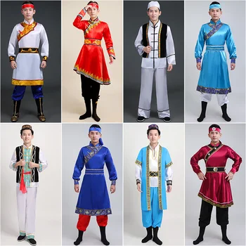 Kisebbségi Ruházat, Felnőtt Férfiak Miao Zhuang Tujia Yao Dong Mongol Teljesítő Jelmezek