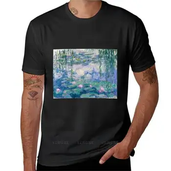 Tavirózsák Claude Monet képzőművészeti Póló fiúk póló, gyorsan száradó póló grafika póló nagy, magas póló férfi