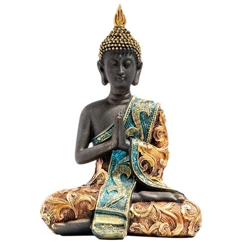 Buddha Szobor Thaiföld Szobor Gyanta Kézzel Készített Buddhizmus Hindu Feng Shui Figura Meditáció Lakberendezés Dísz