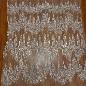 A gyönyörű Fehér Flitterekkel Csipke Anyag Esküvői Ruha, Ruházati Kiegészítők DIY Dekoráció