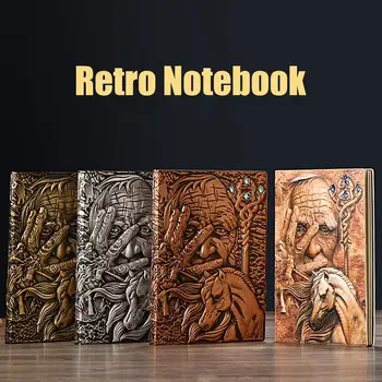 Bőr Dombornyomott Folyóiratok Írás Antik Napi Jegyzettömb Vázlatfüzet 200 Oldal Szervező Notebook Notebook Ajándék Férfiaknak
