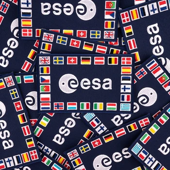 Hímzés Európa Repülésügyi Hivatal Ruhát, Vas-a Foltok Téglalap ESA Tér Zászló Jelkép Varrni A Rátét A Kabát Hátizsák