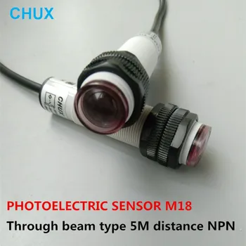 CHUX M18 Fotocellás Érzékelő Keresztül típusú fényt 5m Érzékelő Észleli a Távolság, NO/NC/NO+NC NPN Fotoelektromos Érzékelő, Kapcsoló